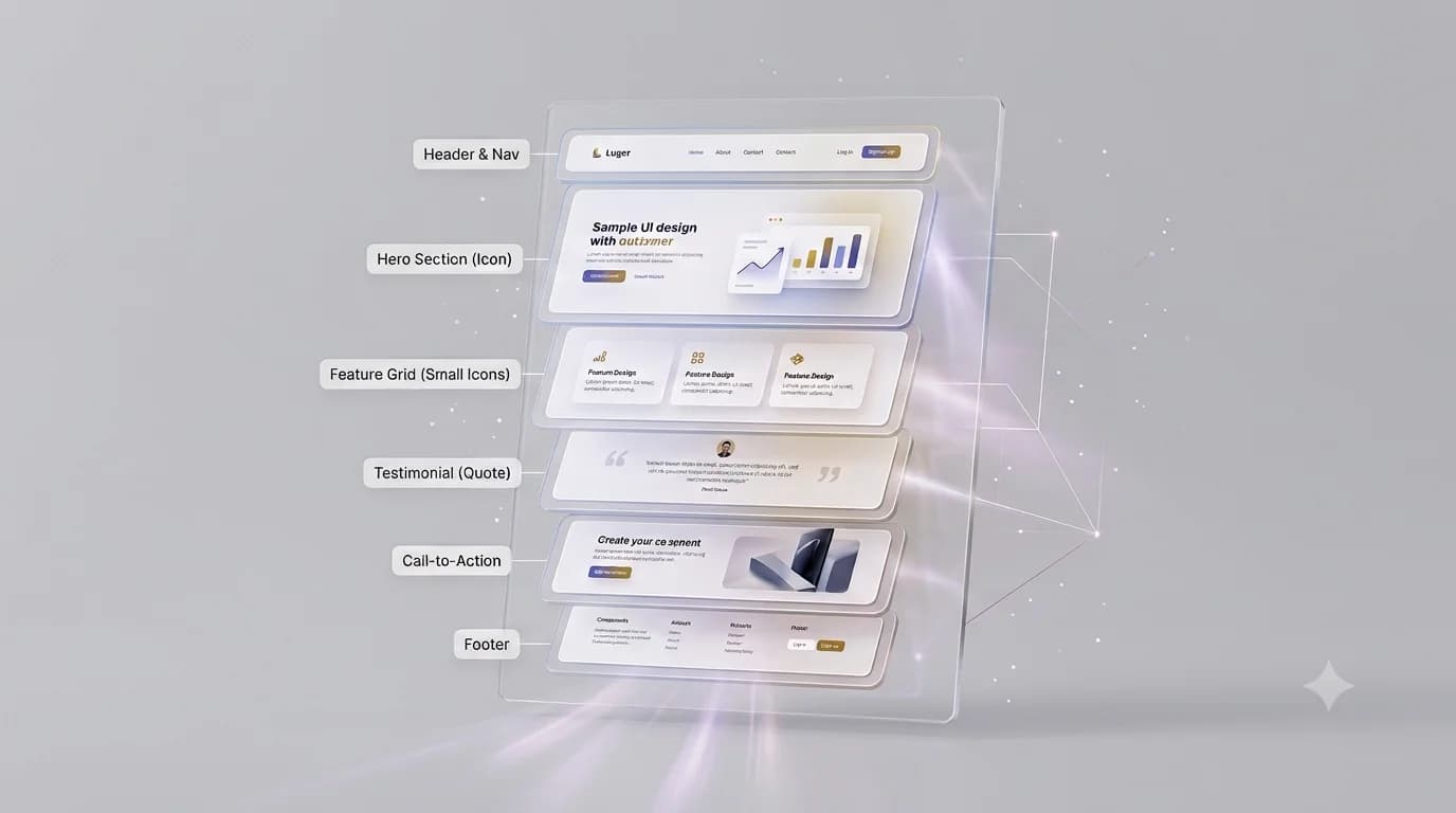 Illustration d'explication du mode de construction des pages en fixed width stack