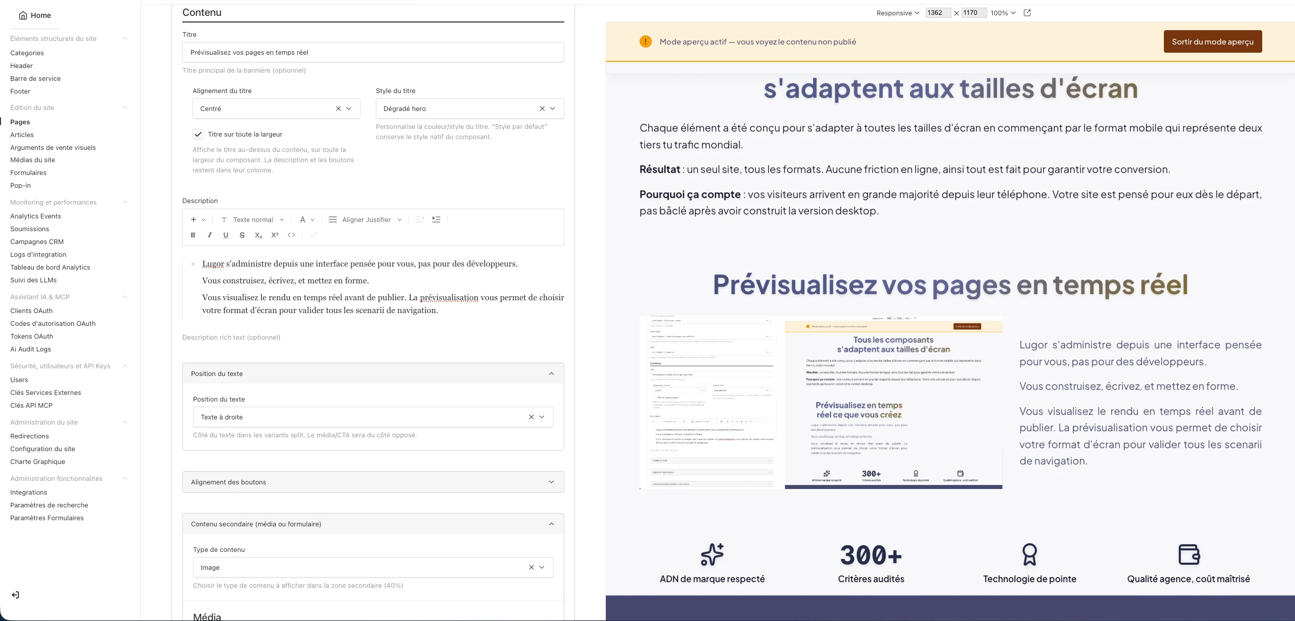 Prévisualisez vos pages en temps réel